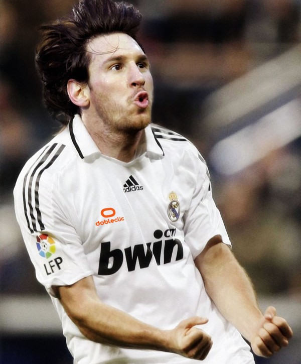 messi in real madrid jersey